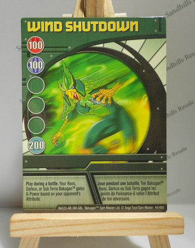 Bakugan card wind shutdown - card,